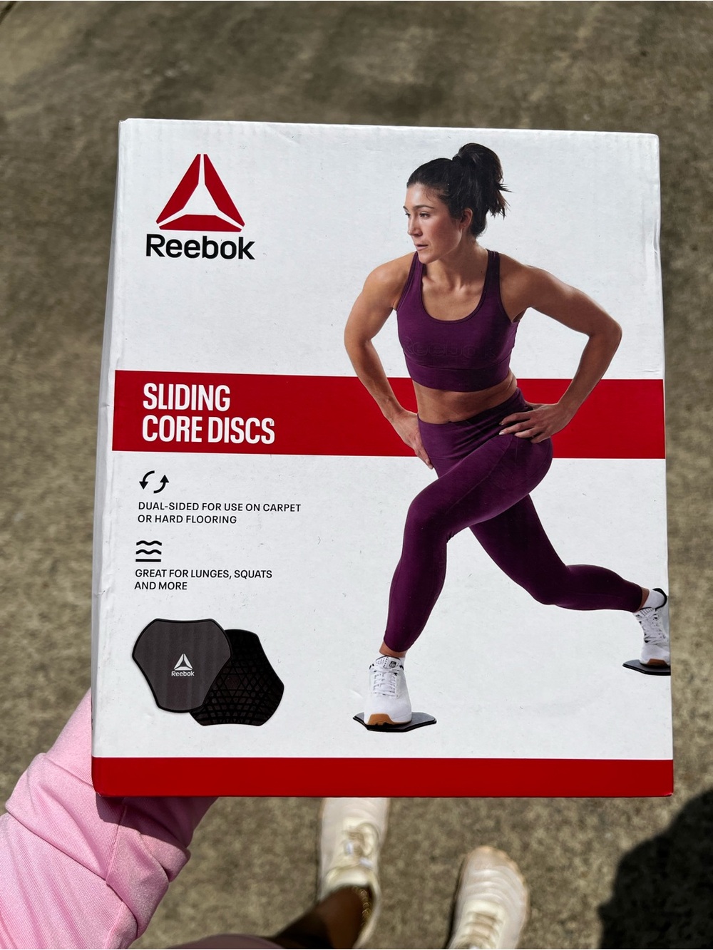 Reebok White and Red Sliding Core Discs